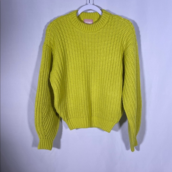 SHOW ME YOUR MUMU WOMENS KNIT BAILEY SWEATER NEON LIME GREEN SMALL - Picture 2 of 6
